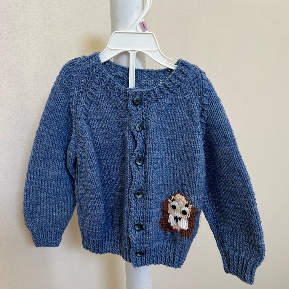 Like NEW Cardigan Sweater Puppy Dogs Toddler Size 9 Months Baby Blue Unbranded - Picture 15 of 16